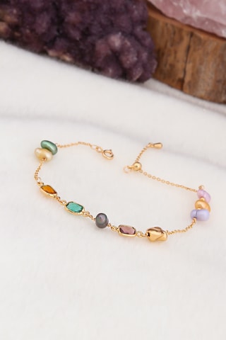 Bracelet - Plaqué or jaune et zircons