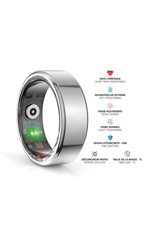 Bague connectée Mogie - Modèle Titan - Argenté - Taille 12