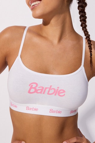 Sportbeha van biokatoen Barbie - Wit - Undiz