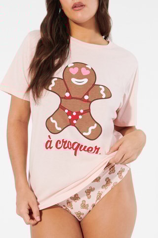 pyjama T-shirt Multiepiciz - Roze - Undiz