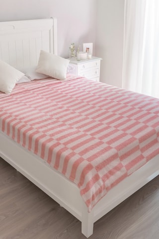 Fleece Deken - Roze en Wit