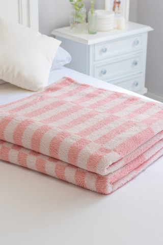 Fleece Deken - Roze en Wit