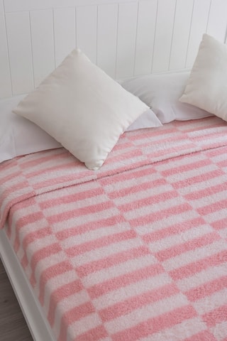 Fleece Deken - Roze en Wit