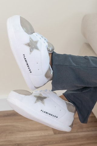 Pantoffels - Wit en Zilverkleurig