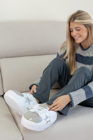 Pantoffels - Wit en Zilverkleurig