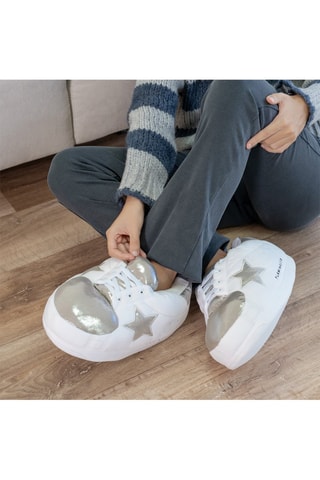 Pantoffels - Wit en Zilverkleurig