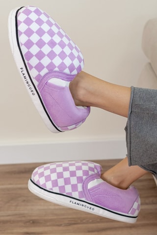 Pantoffels - Paars en Wit