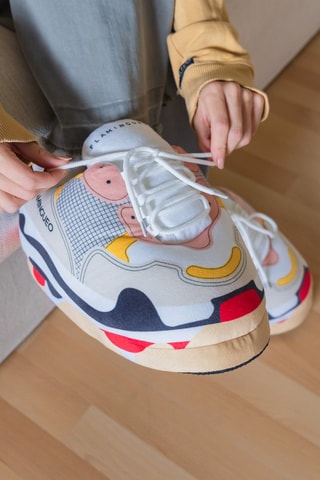 Pantoffels - Geel en Wit