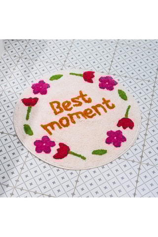 Badmat - Wit en Rood - 63 x 60 cm