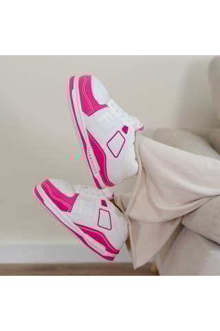 Pantoffels - Wit en Fuchsia