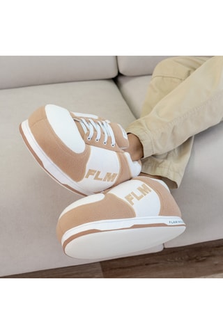 Pantoffels - Wit en Camel