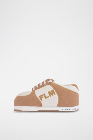 Pantoffels - Wit en Camel