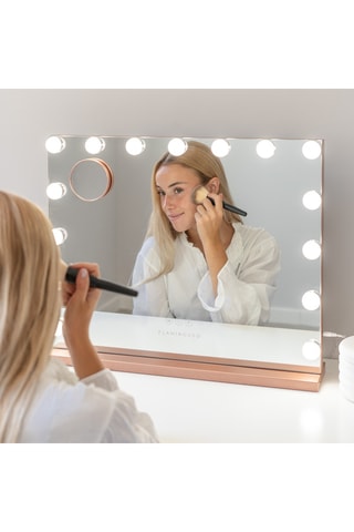 Ledspiegel op Poten - 58 x 48 x 12 cm - Roségoudkleurig