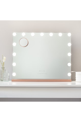 Ledspiegel op Poten - 58 x 48 x 12 cm - Roségoudkleurig