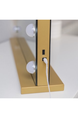 Ledspiegel op Poten - 58 x 48 x 12 cm - Goudkleurig