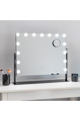 Ledspiegel op Poten - 64 x 54,5 x 12 cm - Zwart