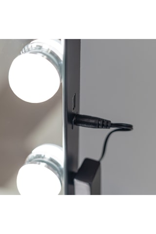 Ledspiegel op Poten - 64 x 54,5 x 12 cm - Zwart