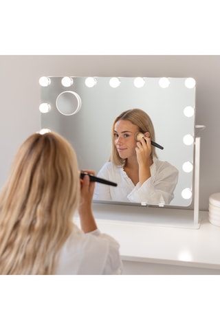 Ledspiegel op Poten - 64 x 54,5 x 12 cm - Wit