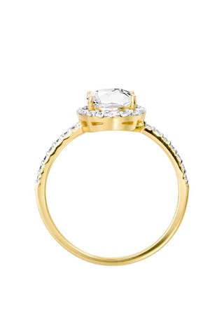Bague - Or jaune, diamants et topaze