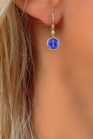 Boucles d'oreilles - Or jaune, topazes et tanzanites