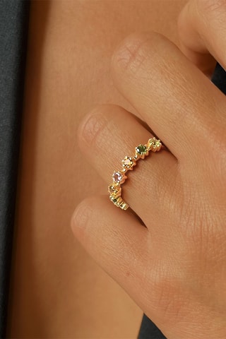 Bague - Or jaune et tourmalines