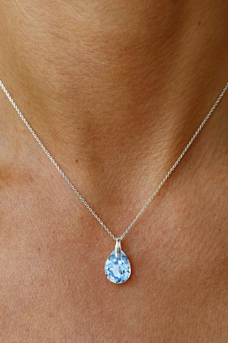 Pendentif - Or blanc et topaze