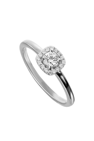 Bague - Or blanc, diamants et solitaire