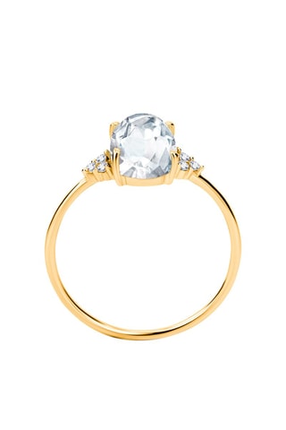 Bague - Or jaune, diamants et topaze