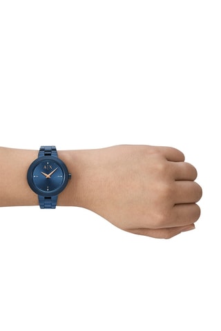 Relógio de quartzo em aço - Azul-marinho