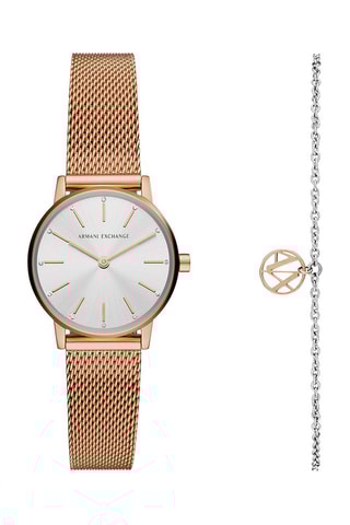 Coffret relógio de quartzo em aço e pulseira