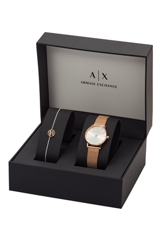 Coffret relógio de quartzo em aço e pulseira