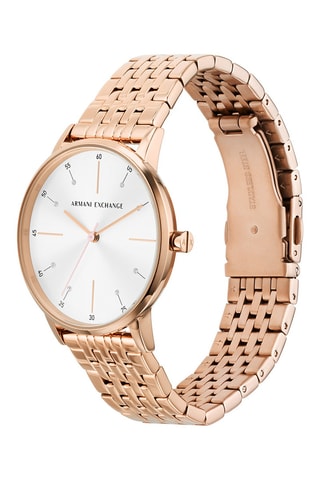 Coffret relógio de quartzo em aço e colar