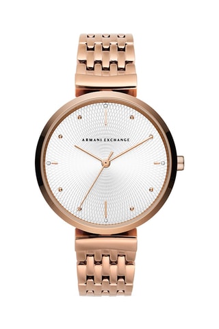 Relógio de quartzo em aço 
Dourado-rosa e branco