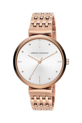 Relógio de quartzo em aço 
Dourado-rosa e branco