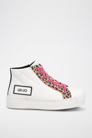 Hoge Sneakers Alicia Wit en Roze