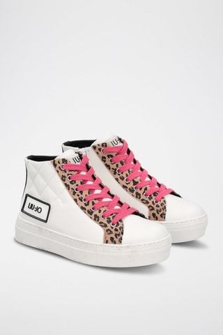 Hoge Sneakers Alicia Wit en Roze