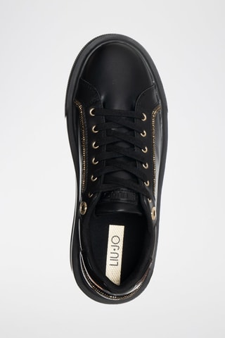 Leren Platform Gympen Kylie - Zwart