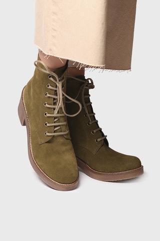 Bottines en nubuck Pavia - Kaki