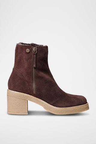 Bottines fourrées en nubuck Peru - Marron
