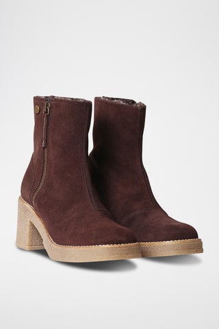 Bottines fourrées en nubuck Peru - Marron