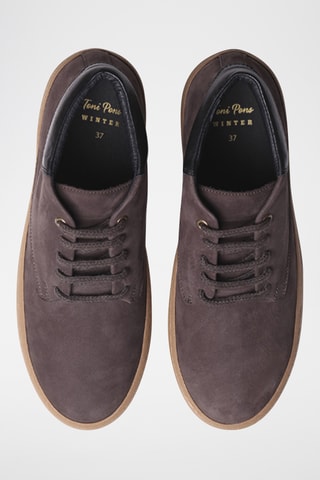 Bottines en cuir Sort - Marron foncé