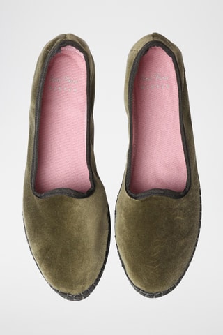 Slippers en velours Claudina - Kaki