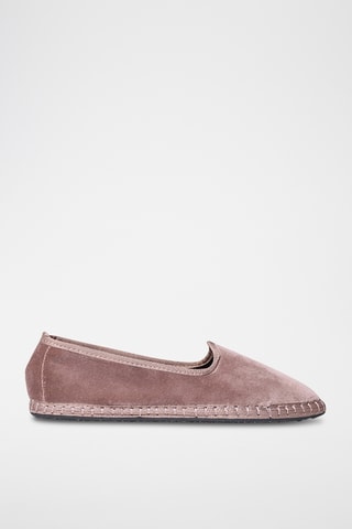 Slippers en velours Claudina - Taupe