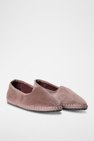 Slippers en velours Claudina - Taupe