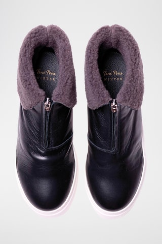 Bottines fourrées en cuir Abel - Noir