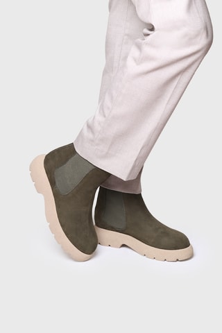 Bottines Chelsea en nubuck Davinia - Kaki