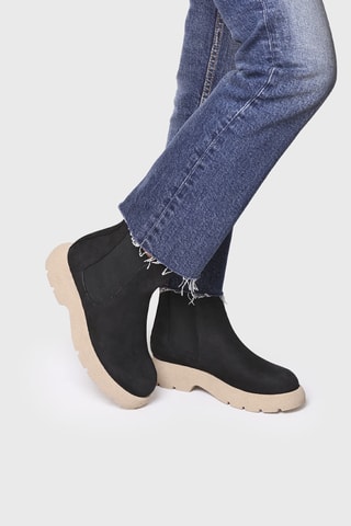 Bottines Chelsea en nubuck Davinia - Noir