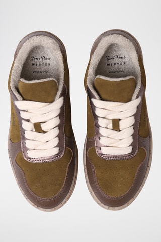 Baskets en cuir Alexandra - Vert olive