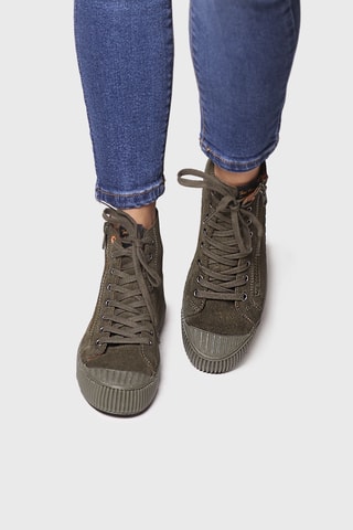 Baskets montantes en cuir Garda - Kaki