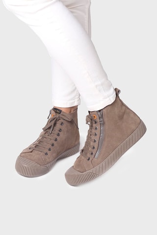 Baskets montantes en cuir Garda - Taupe